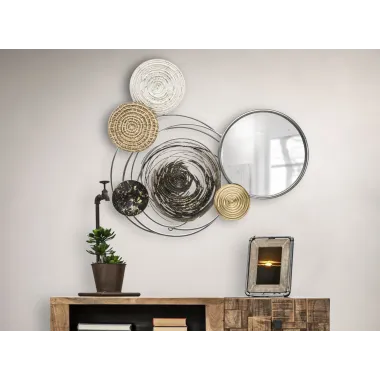 Panel żelazny z lustrem etnicznym 90x9,5x101,5 cm